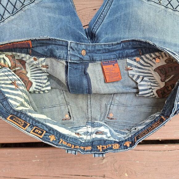 Mens Rock Revival Jeans "Pierre Biker" Black Size 40x34 - Picture 7 of 15